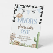 Signe De Table Cowboy Baby Shower Favors Table Sign (Recto)