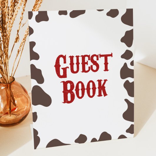 Signe De Table Cowboy Rodeo Western Guest Book