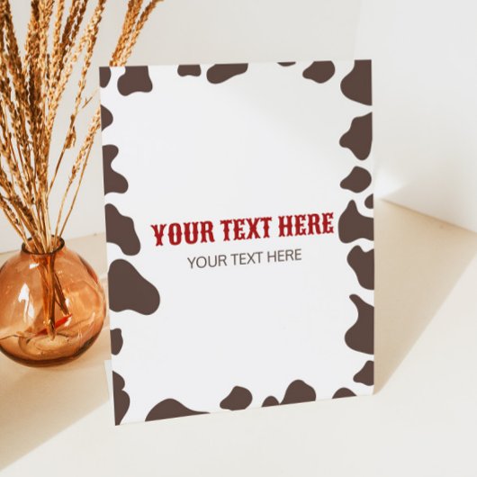 Signe De Table Cowboy Rodeo Western Wild West Custom Party