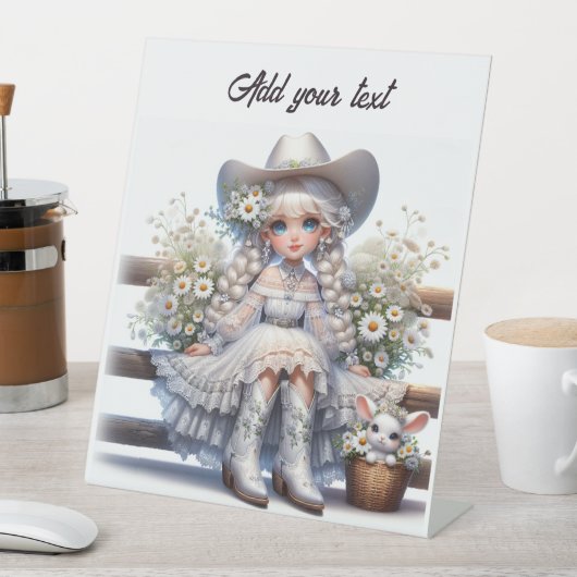 Signe De Table Cowgirl Classe (In SItu)