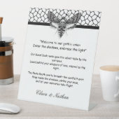 Signe De Table Crâne de Moth gothique Mariage [ Noir & blanc (In SItu)