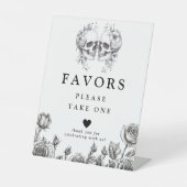 Signe De Table Crânes gothiques Noirs Et Blancs Faveurs (Recto)