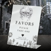 Signe De Table Crânes gothiques Noirs Et Blancs Faveurs
