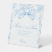 Signe De Table Cravate Preppy Blue Bow Baby shower bar Mimosa Mom (Recto)