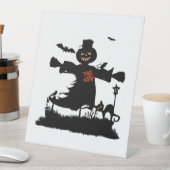 Signe De Table Création drôle d'Halloween avec épouvantail (In SItu)