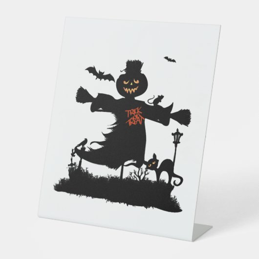 Signe De Table Création drôle d'Halloween avec épouvantail (Recto)