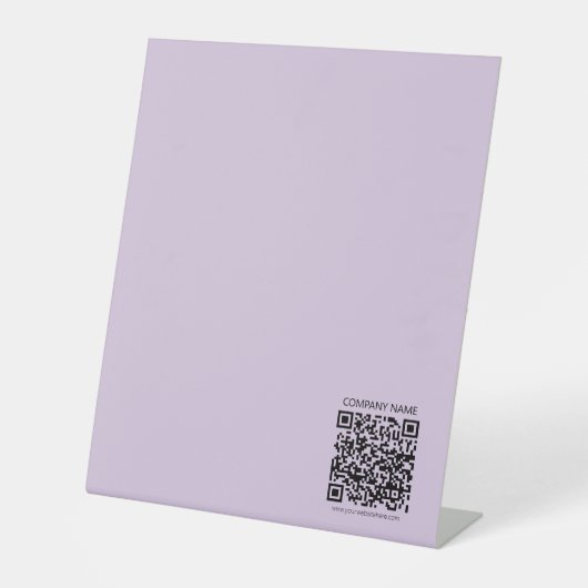 Signe De Table Créer un code QR | Violet lavande pâle (Recto)