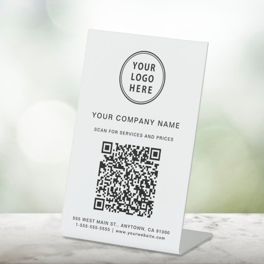 Signe De Table Créer votre code QR de logo d'entreprise