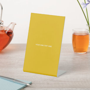 Signe De Table Créez Votre Propre Conception Personnalisée Jaune