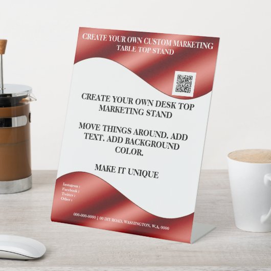 Signe De Table Créez votre propre stand marketing de bureau 8x10 (In SItu)