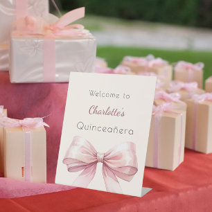 Signe De Table crème arc rose beige Quinceanera bienvenue