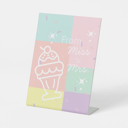 Signe De Table Crème de glace rétro de Miss à Mme. (Recto)