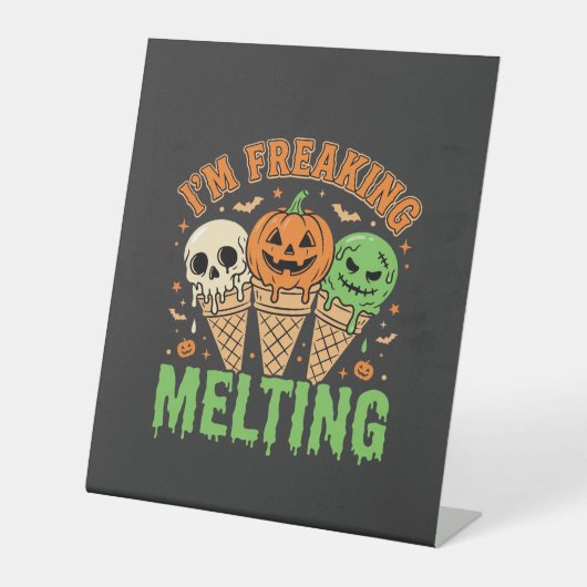 Signe De Table Crème glacée fondue d'Halloween à vous rendre ding (Recto)
