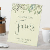 Signe De Table Crème moderne & Eucalyptus Faveurs de mariage (In SItu)