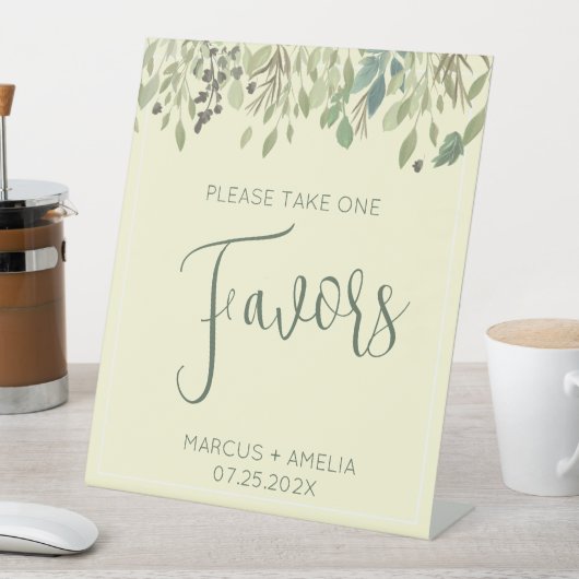 Signe De Table Crème moderne & Eucalyptus Faveurs de mariage (In SItu)