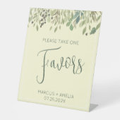 Signe De Table Crème moderne & Eucalyptus Faveurs de mariage (Recto)
