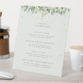 Signe De Table Crème Snowberry+Eucalyptus Mariage Boissons Menu (In SItu)