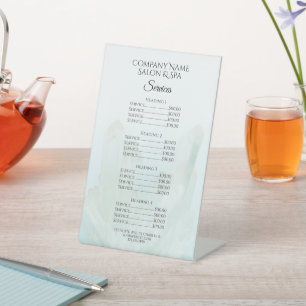 Signe De Table Cristaux Bleues Glace Spa Salon Services Menu