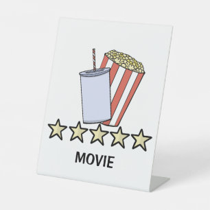 Signe De Table Critique de film personnalisée 5 étoiles Popcorn B