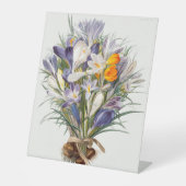 Signe De Table Crocus Spring Flower Botanique Floral Art (Recto)
