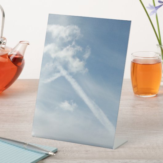 Signe De Table Cross Among Clouds Photo (In SItu)