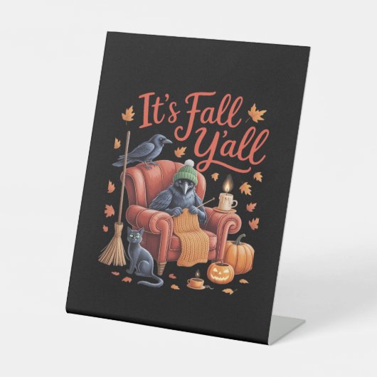 Signe De Table Crow C’est l’automne Y’tous les Citrouilles Automn (Recto)