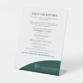 Signe De Table Cuisine d'hôtes - location de propriété vert foncé (Recto)