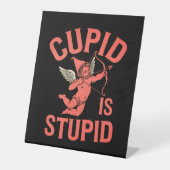 Signe De Table Cupid est stupide drôle de la Saint-Valentin (Recto)