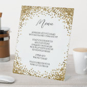 Signe De Table Curved Gold Glitter White Menu (In SItu)