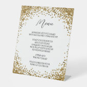 Signe De Table Curved Gold Glitter White Menu (Recto)