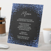 Signe De Table Curved Navy Blue Glitter Black Menu (In SItu)