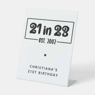 Signe De Table Custom 21st Birthday Cadeau 21 en 23 Est 2002