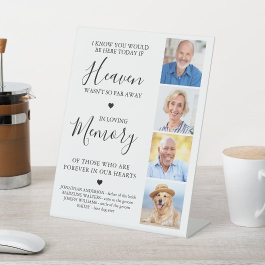 Signe De Table Custom 4 Photo Collage Heaven Mariage Memorial (In SItu)