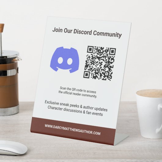 Signe De Table Custom Author Promotional Fan Reader Community (In SItu)