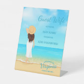Signe De Table Custom Beach House Guest WiFi Pedestal Sign (Recto)