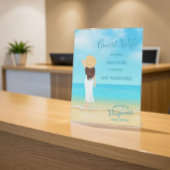 Signe De Table Custom Beach House Guest WiFi Pedestal Sign