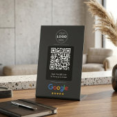 Signe De Table Custom Black Business Review QR Code Logo