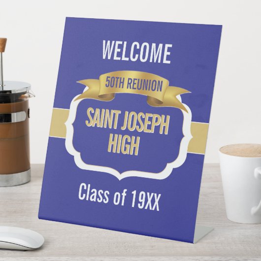 Signe De Table Custom Blue 50th Class Reunion (In SItu)
