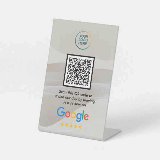 Signe De Table Custom Google Reviews QR Code Acrylic Sign (Recto)