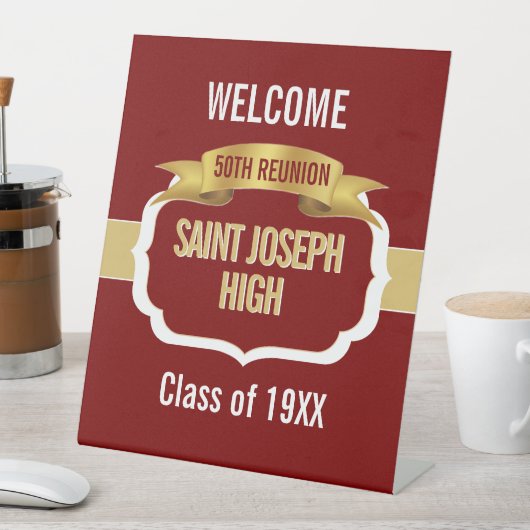 Signe De Table Custom Maroon 50th Class Reunion  (In SItu)