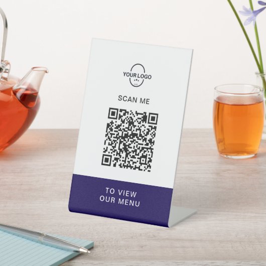 Signe De Table Custom QR Code Menu Stand | Contactless Restaurant (In SItu)