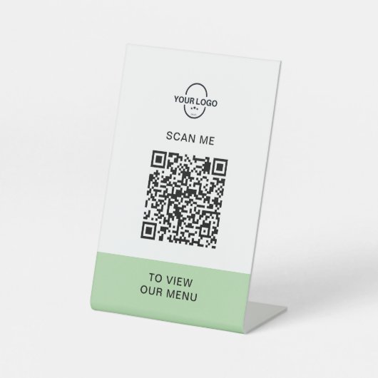 Signe De Table Custom QR Code Menu Stand | Contactless Restaurant (Recto)