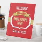 Signe De Table Custom Red 50th Class Reunion  (In SItu)