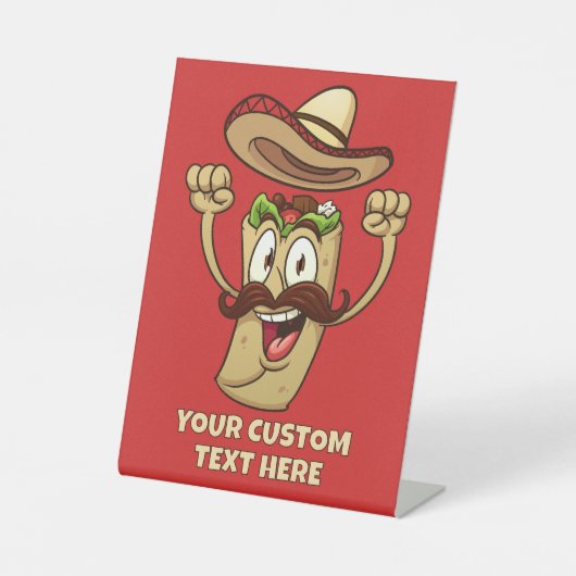 Signe De Table Custom Text Taco Party (Recto)