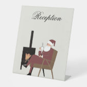 Signe De Table Customizable Santa Fireplace Pattern Table Sign (Recto)