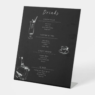Signe De Table Customizable Wedding Drinks Menu Sign