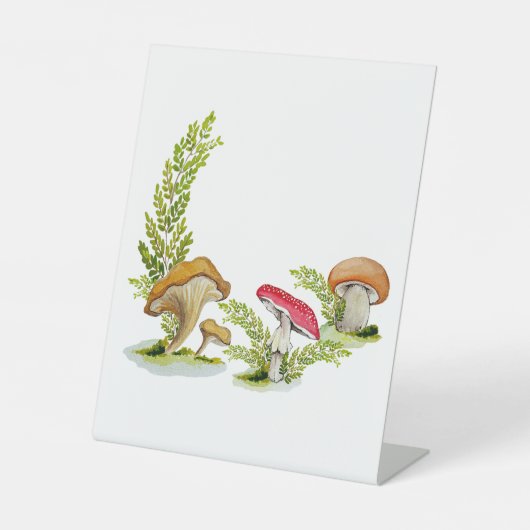 Signe De Table Cute aquarelle champignon motif carte de tasse de  (Recto)