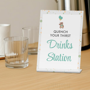 Signe De Table Cute Baby shower Teddy Bear Balloon Boisson Statio