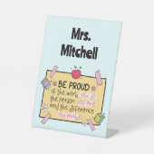 Signe De Table Cute Be Fier Professeur Personnalisé (Recto)