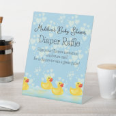 Signe De Table Cute Bleu Jaune Baby shower canard en caoutchouc (In SItu)